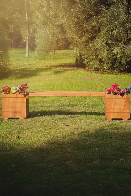 Mandu Ahşap Bank Saksı-Mnd165