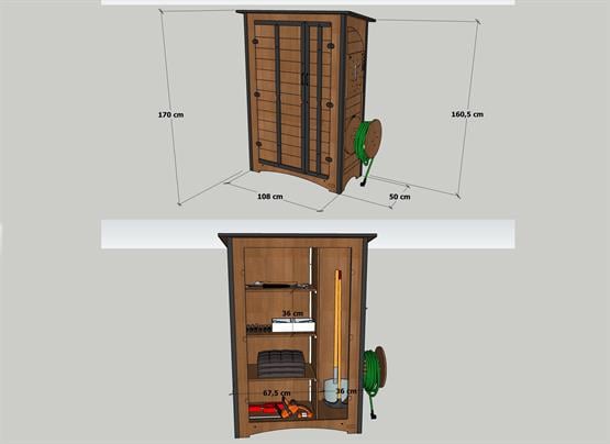 Mandu Ahşap Çok Amaçlı Bahçe Depolama Dolabı-Mnd151