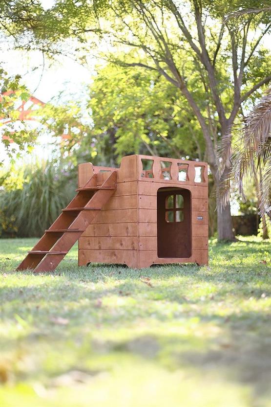 Mandu Ahşap Dublex Köpek Kulübesi Teraslı-Mnd197