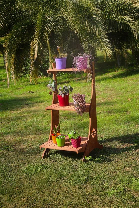 Mandu Ahşap Saksı Rafı-Mnd199