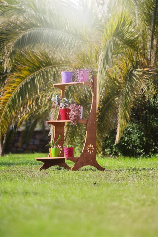 Mandu Ahşap Saksı Rafı-Mnd199