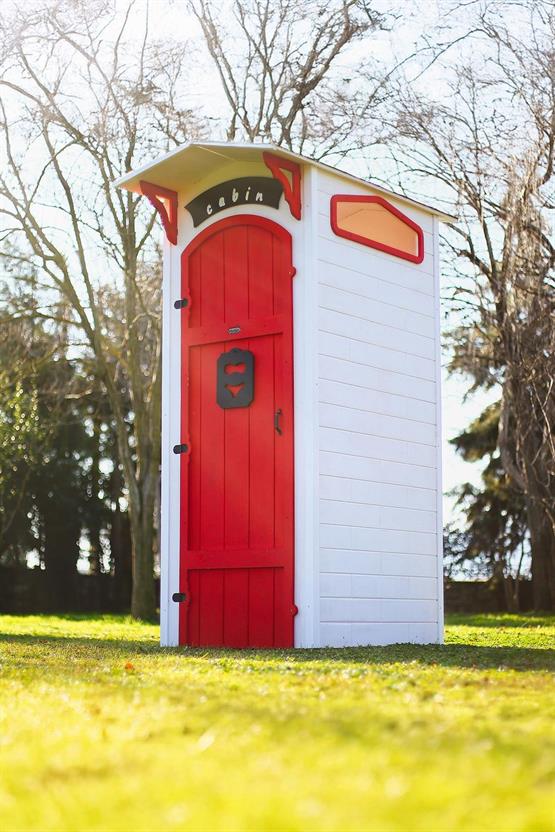 Mandu Ahşap Soyunma Kabini (Plaj Duş Kabini) Kırmızı Mnd259-1