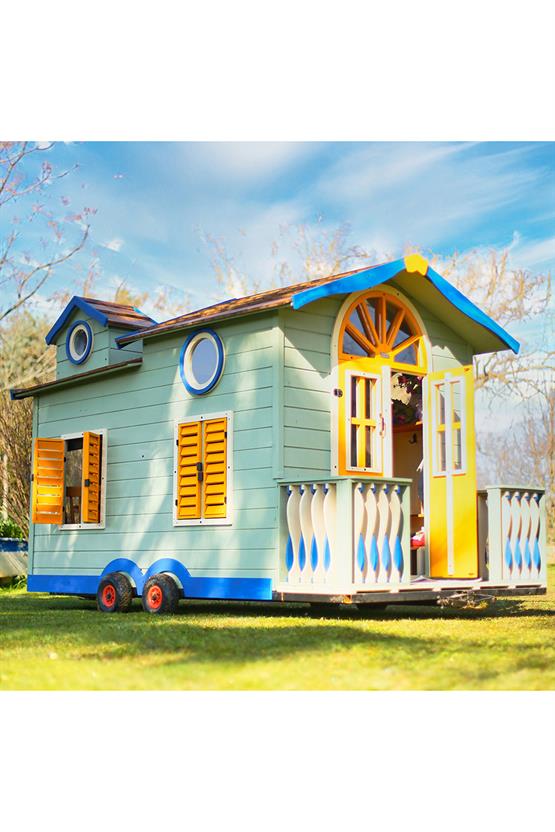 Mandu Ahşap Tinyhouse Playhouse Römorklu Oyun Evi MND282 