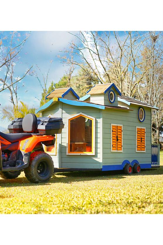 Mandu Ahşap Tinyhouse Playhouse Römorklu Oyun Evi MND282 