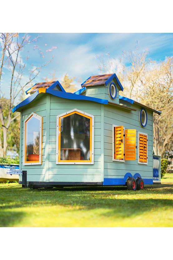 Mandu Ahşap Tinyhouse Playhouse Römorklu Oyun Evi MND282 