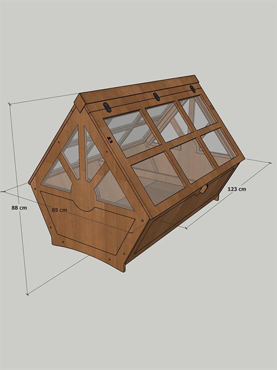 Mandu Ahşap Tribox Sera Saksı (Büyük) Mnd249