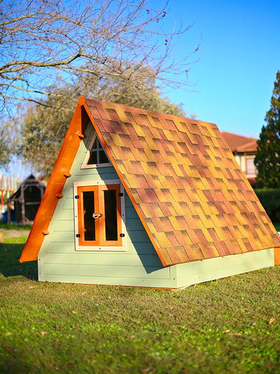 Mandu Ahşap Üçgen Çocuk Oyun Evi ( Aframe Playhouse) Mnd260