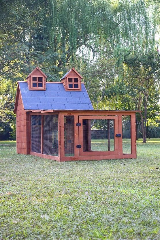 Mandu Bahçeli Ultra Lüks Ahşap Köpek Kulübesi (evi) MND105