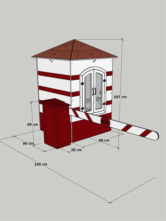 Mandu Bariyerli Ahşap Güvenlik Kulübesi (Bekçi Kulübesi) Mnd264