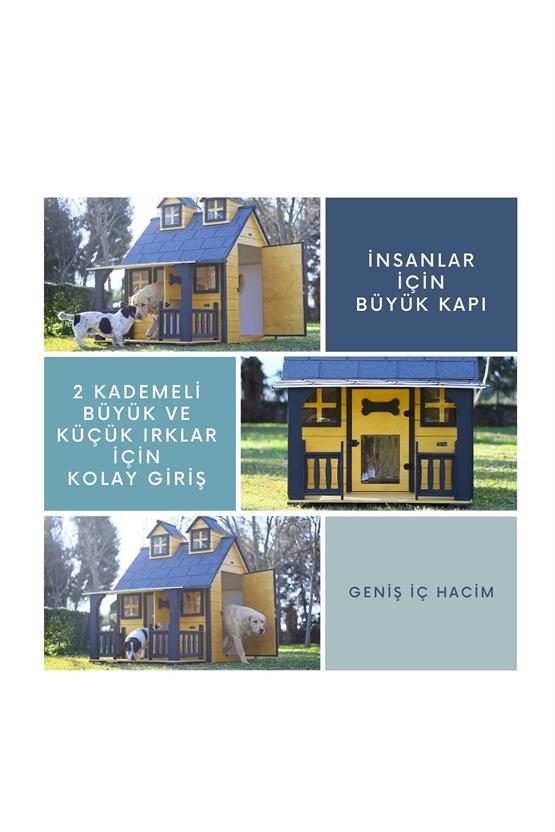 Mandu Ultra Lüks Ahşap Köpek Kulübesi Gold Edıtıon-Mnd201
