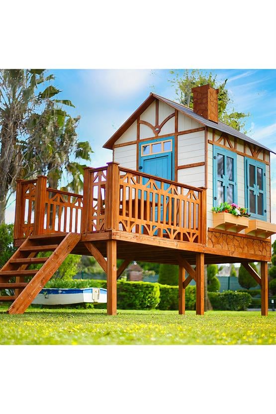 Mandu Yerden Yüksek Ahşap Ağaç Oyun Evi MND290 