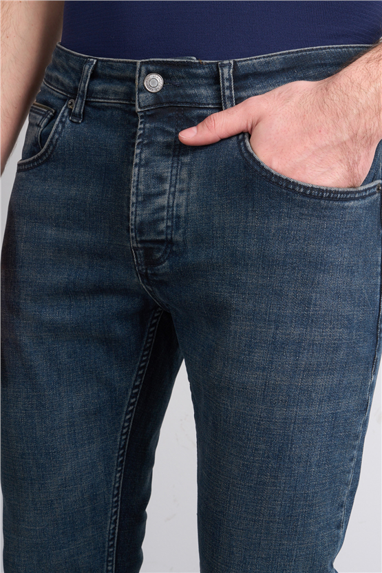 Mareteks 1135-C58-Napolı Blue Hakı Zkb. Erkek Denım Pantolon
