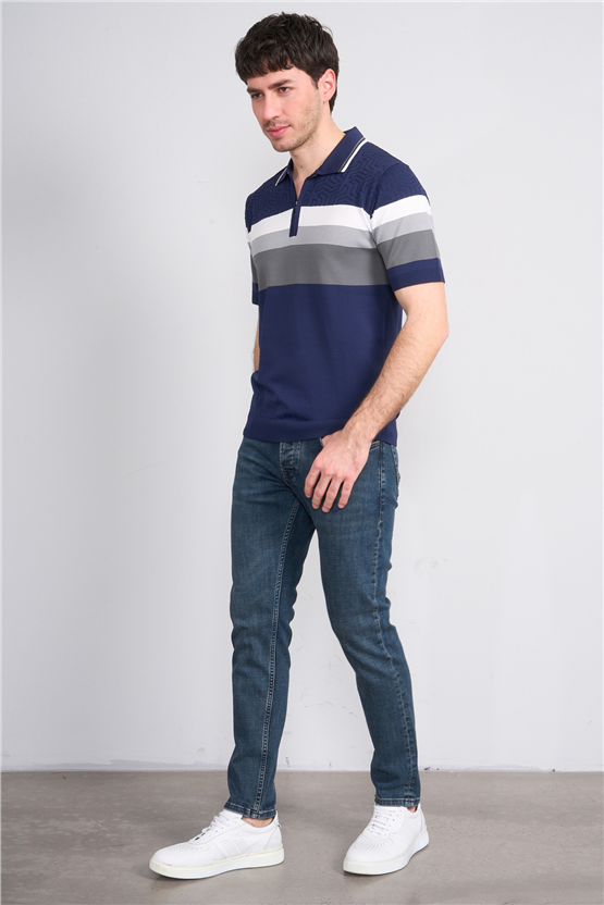 Mareteks 1135-C58-Napolı Blue Hakı Zkb. Erkek Denım Pantolon