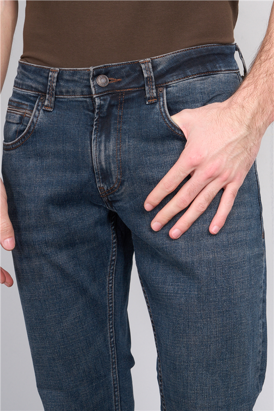 Mareteks 2213-C57-Parma Blue Brown Zkb. Erkek Denım Pantolon