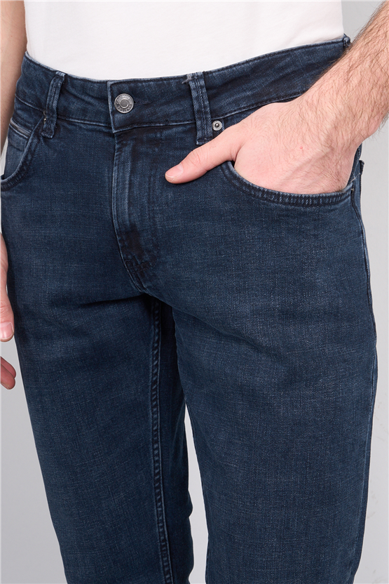 Mareteks 2213-C64-Parma Blue Black Zkb. Erkek Denım Pantolon