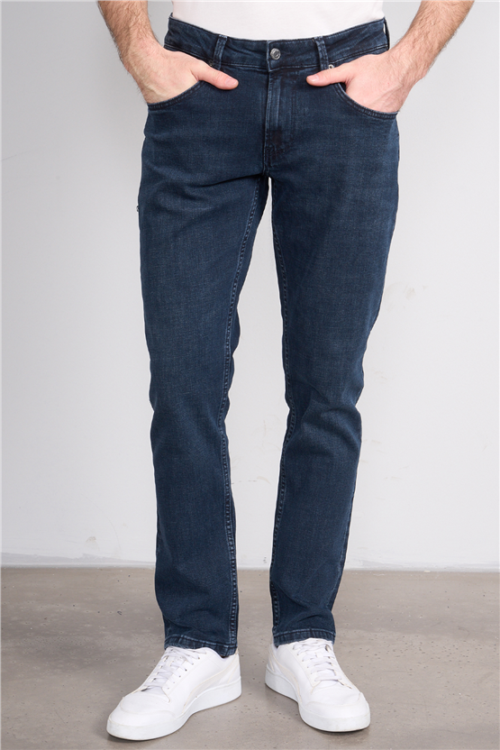 Mareteks 2213-C64-Parma Blue Black Zkb. Erkek Denım Pantolon