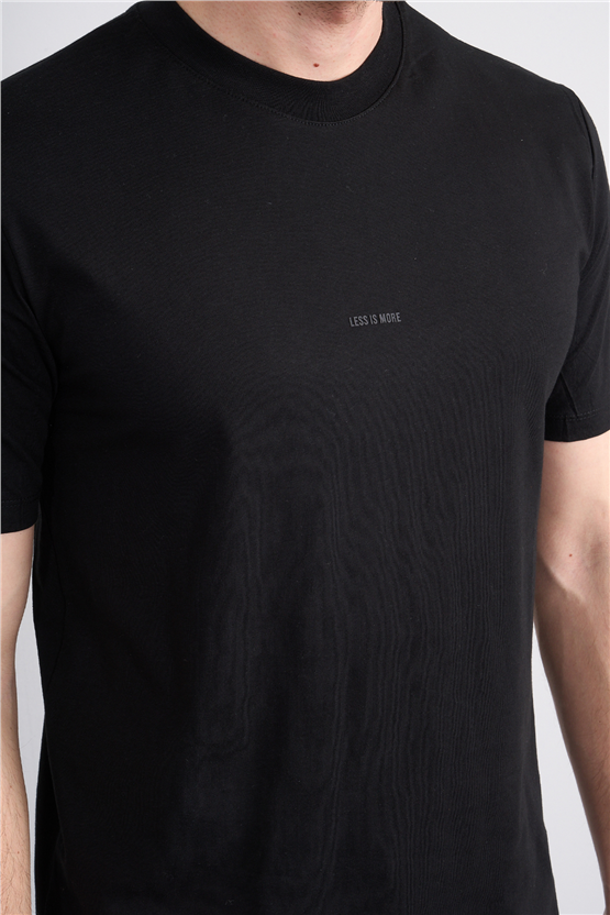 Mareteks 2600 Js Sıyah Erkek 0 Yaka Less Is More Suprem T-Shırt