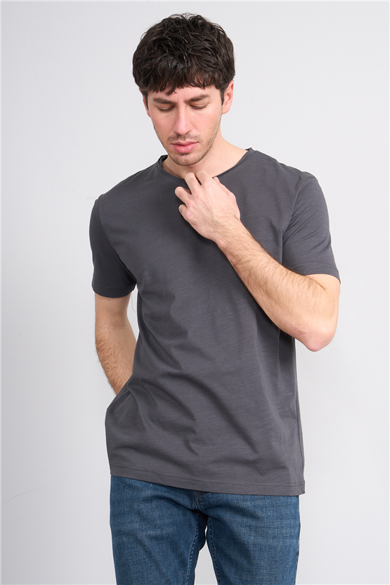 Mareteks 2601 Js Antrasıt Erkek Pıs 0 Yaka Flamlı T-Shırt