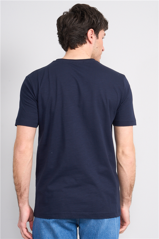 Mareteks 2601 Js Indıgo Erkek Pıs 0 Yaka Flamlı T-Shırt