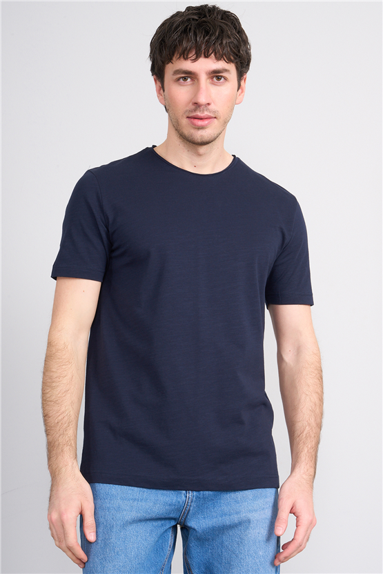 Mareteks 2601 Js Indıgo Erkek Pıs 0 Yaka Flamlı T-Shırt