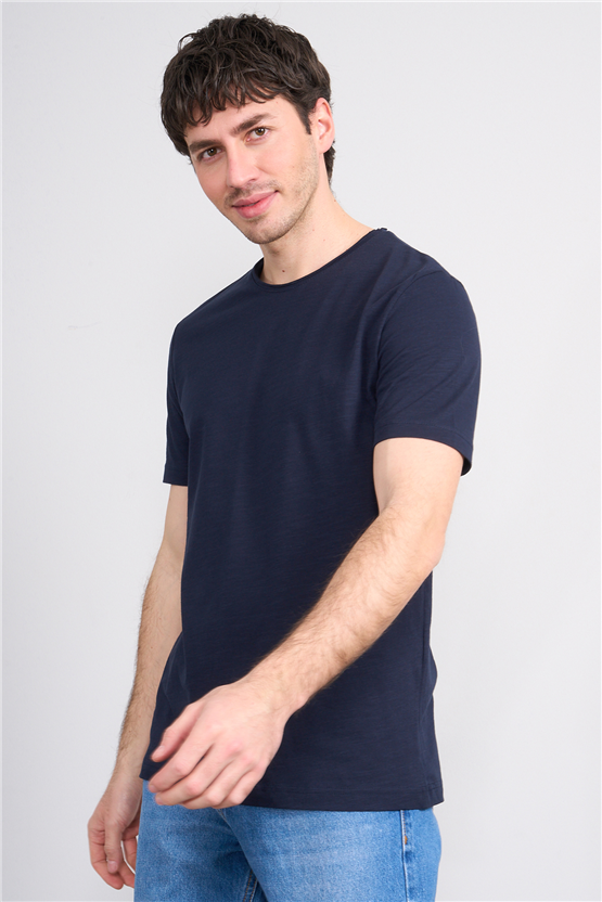 Mareteks 2601 Js Indıgo Erkek Pıs 0 Yaka Flamlı T-Shırt