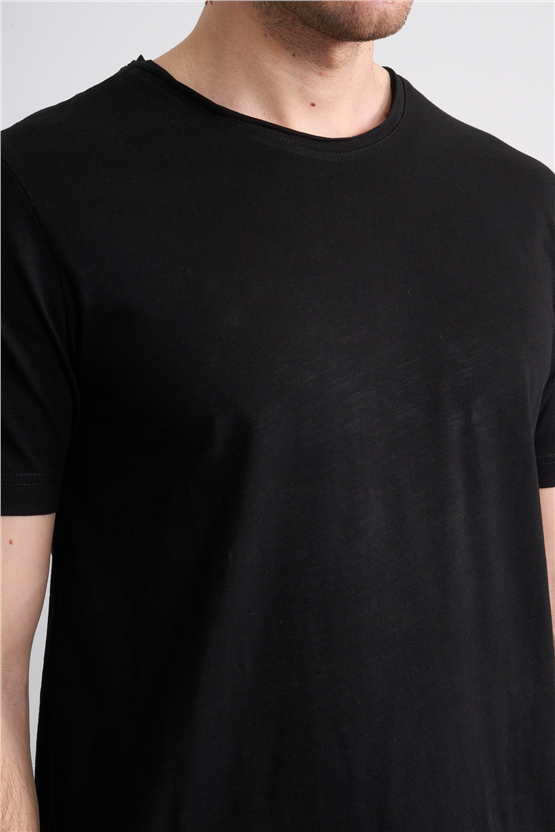 Mareteks 2601 Js Sıyah Erkek Pıs 0 Yaka Flamlı T-Shırt