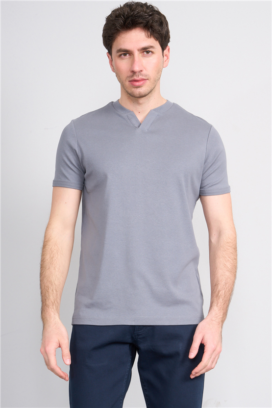 Mareteks 2604 Js A.Hakı Erkek V Yaka Rıbana T-Shırt