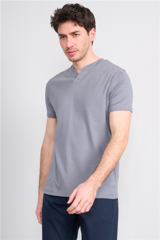 Mareteks 2604 Js A.Hakı Erkek V Yaka Rıbana T-Shırt