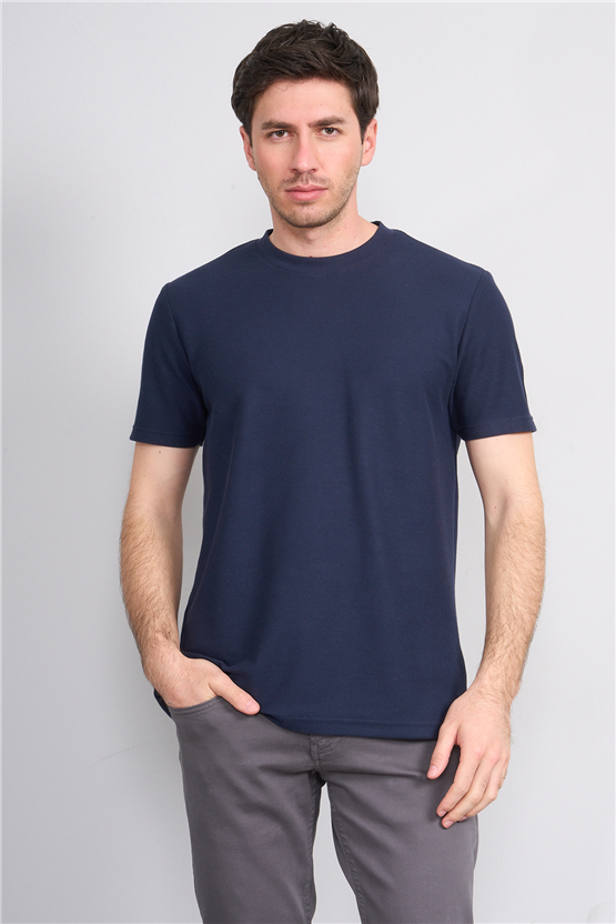 Mareteks 2609 Js Indıgo Erkek 0 Yaka Amerıkan Pıke T-Shırt