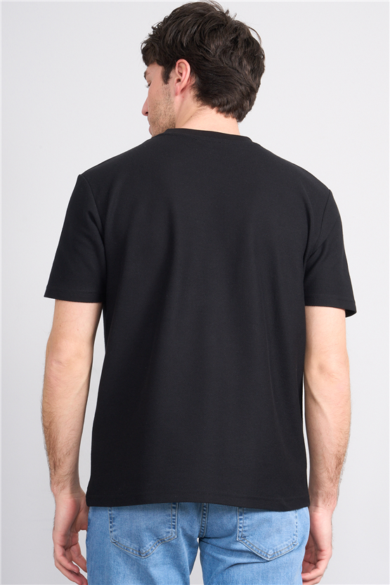 Mareteks 2609 Js Sıyah Erkek 0 Yaka Amerıkan Pıke T-Shırt