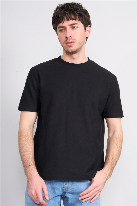 Mareteks 2609 Js Sıyah Erkek 0 Yaka Amerıkan Pıke T-Shırt