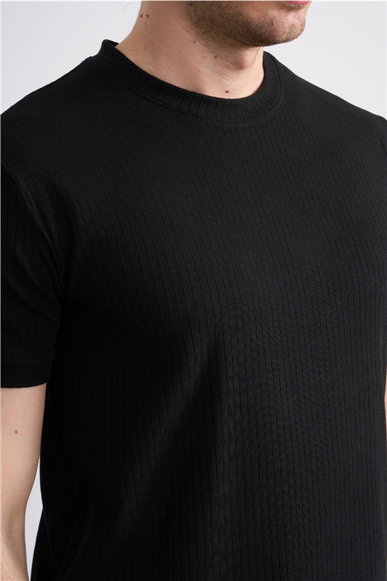 Mareteks 2610 Js Sıyah Erkek 0 Yaka Lyc Kaskorse T-Shırt