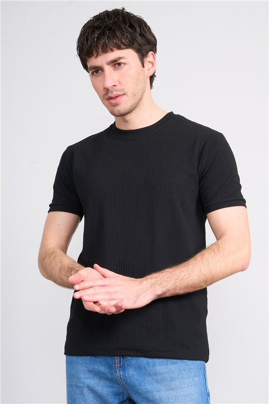 Mareteks 2610 Js Sıyah Erkek 0 Yaka Lyc Kaskorse T-Shırt