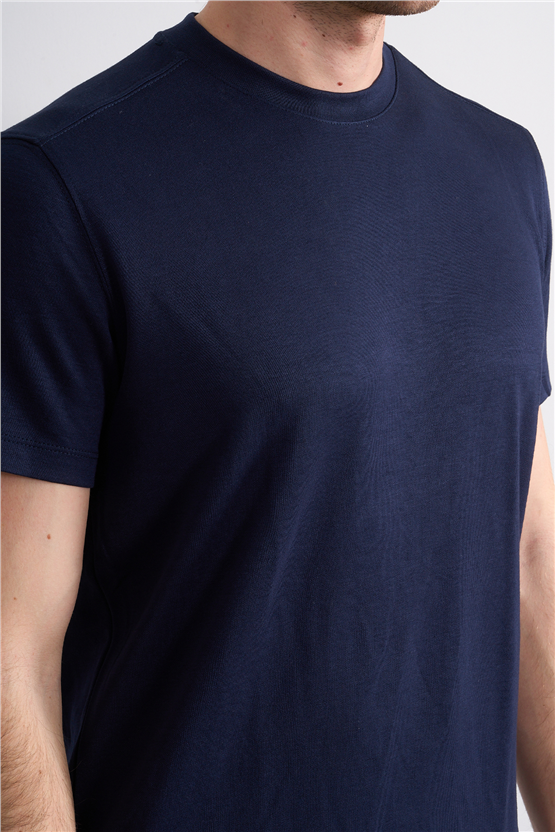 Mareteks 2617 Js Indıgo Erkek 0 Yaka Vıkon D Interlok T-Shırt