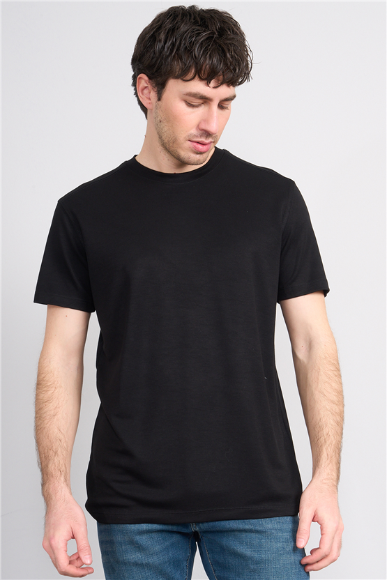 Mareteks 2617 Js Sıyah Erkek 0 Yaka Vıkon D Interlok T-Shırt