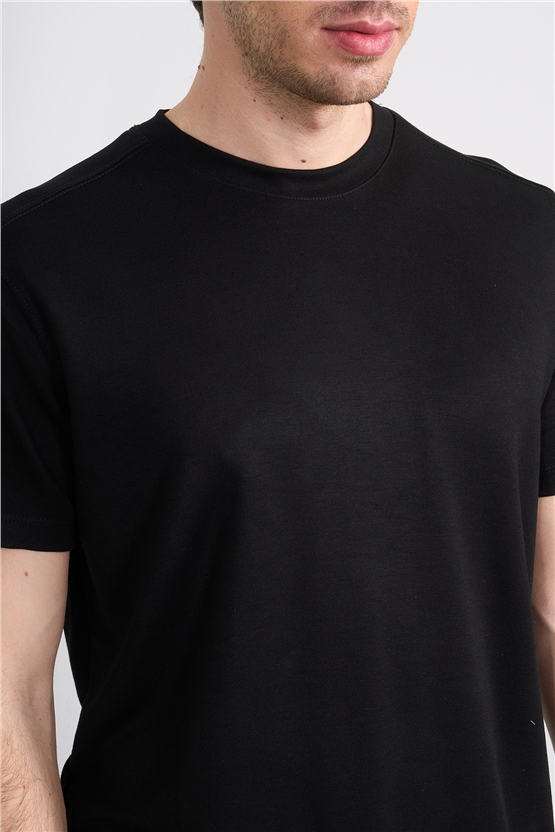 Mareteks 2617 Js Sıyah Erkek 0 Yaka Vıkon D Interlok T-Shırt