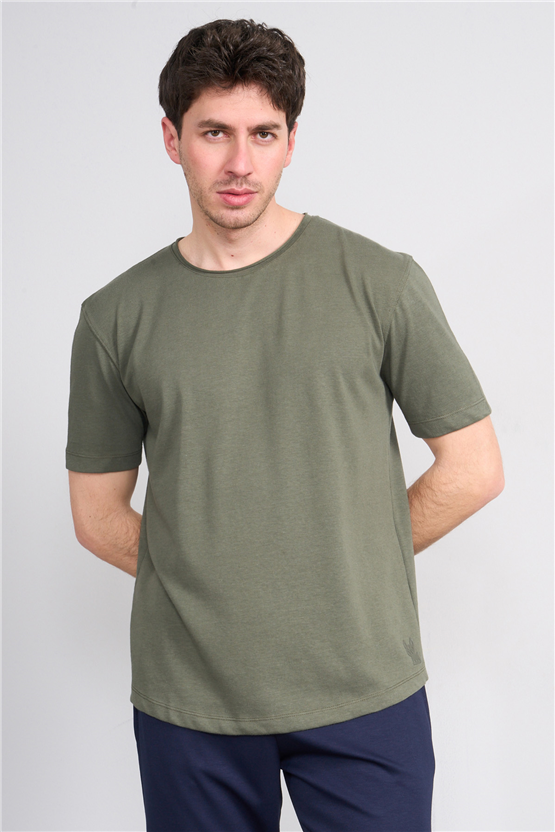 Mareteks 2618 Js Neftı Erkek Pıs Yaka Keten Oval Etek T-Shırt