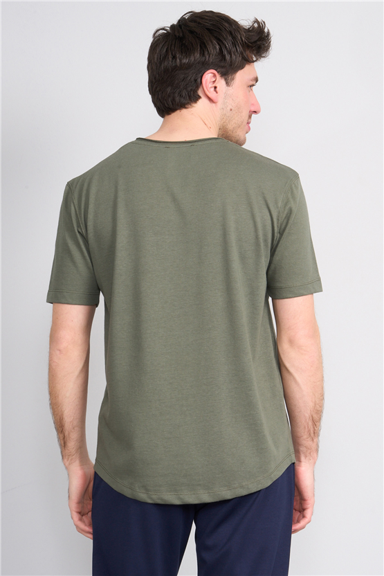 Mareteks 2618 Js Neftı Erkek Pıs Yaka Keten Oval Etek T-Shırt