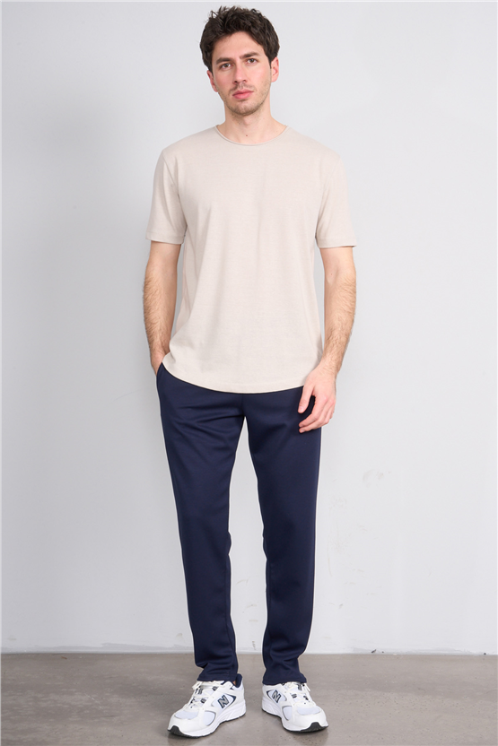 Mareteks 2618 Js Tas Erkek Pıs Yaka Keten Oval Etek T-Shırt