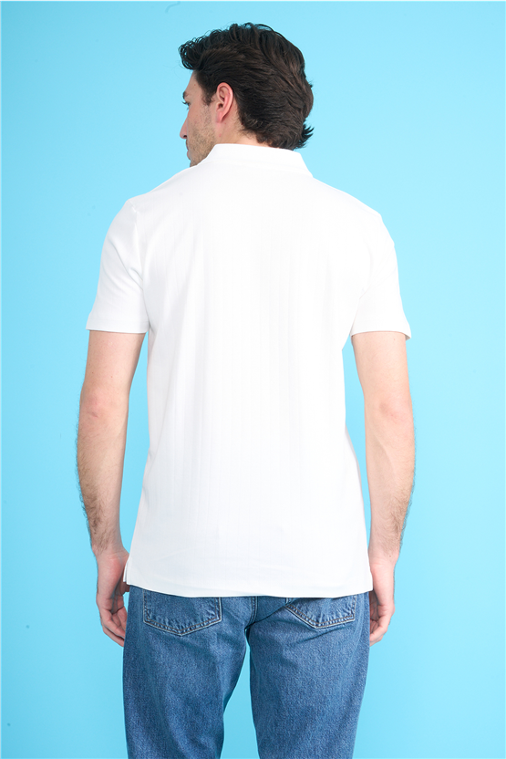 Mareteks 2651 Js Beyaz Erkek Polo Yaka 40/1 Ib T-Shırt