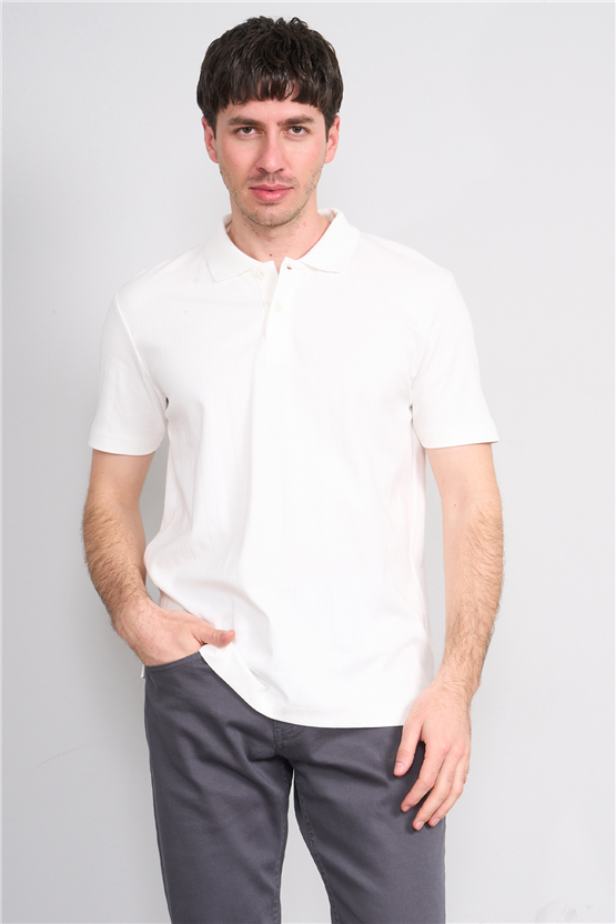 Mareteks 2651 Js Beyaz Erkek Polo Yaka 40/1 Ib T-Shırt