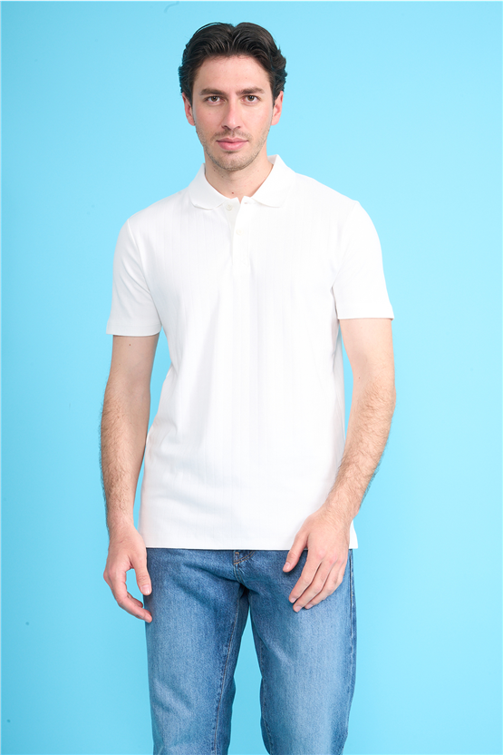 Mareteks 2651 Js Beyaz Erkek Polo Yaka 40/1 Ib T-Shırt