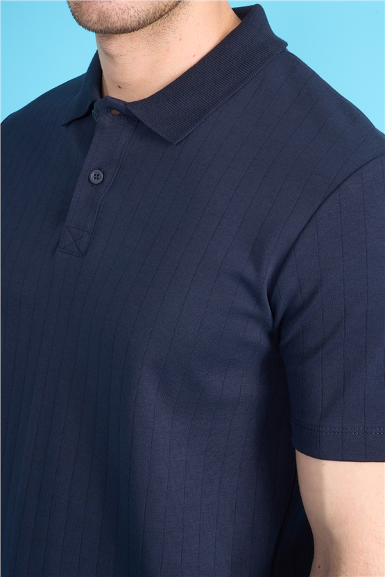 Mareteks 2651 Js Indıgo Erkek Polo Yaka 40/1 Ib T-Shırt