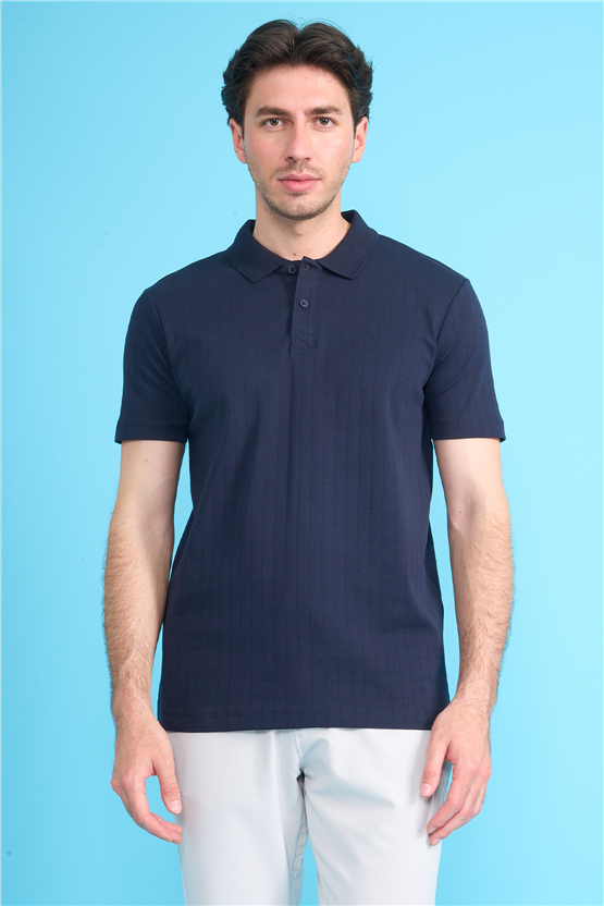 Mareteks 2651 Js Indıgo Erkek Polo Yaka 40/1 Ib T-Shırt