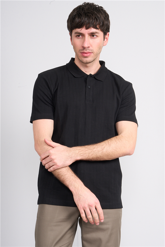 Mareteks 2651 Js Sıyah Erkek Polo Yaka 40/1 Ib T-Shırt