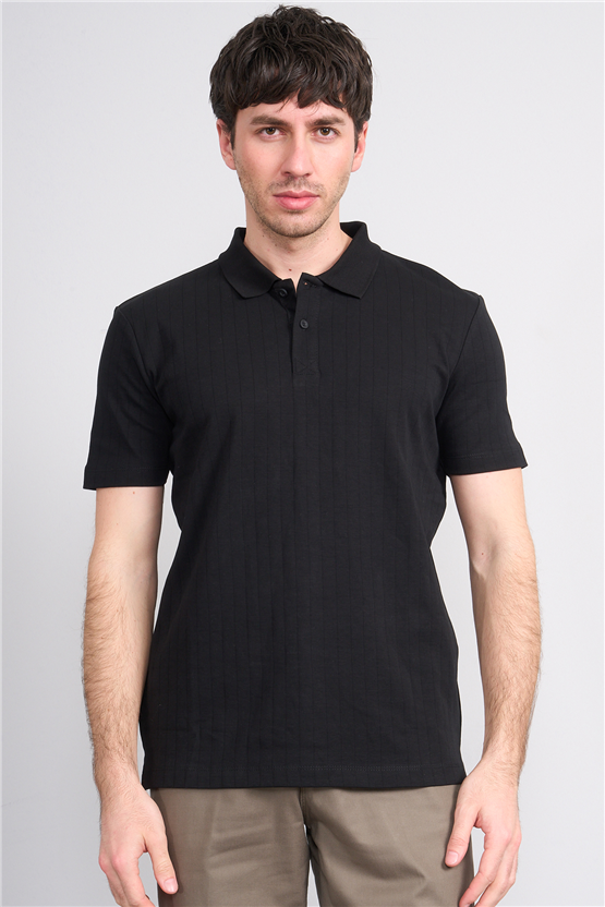 Mareteks 2651 Js Sıyah Erkek Polo Yaka 40/1 Ib T-Shırt