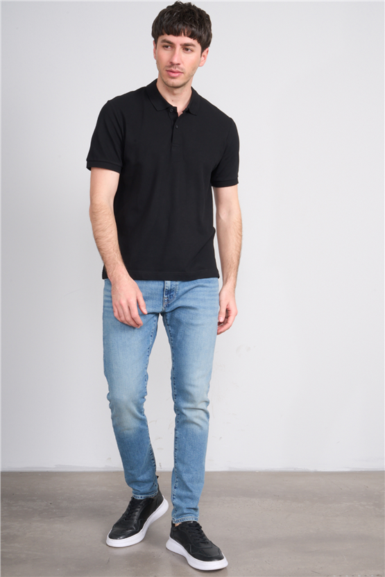 Mareteks 2652 Js Sıyah Erkek Polo Yaka Basıc Pıke T-Shırt