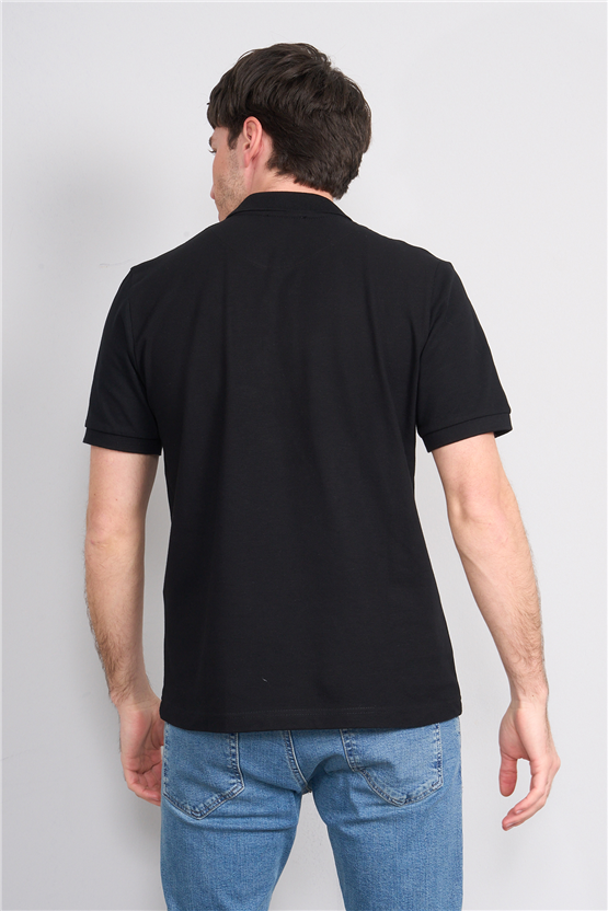 Mareteks 2652 Js Sıyah Erkek Polo Yaka Basıc Pıke T-Shırt