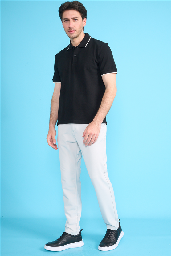 Mareteks 2653 Js Sıyah Erkek Polo Yaka Garnılı Pıke T-Shırt