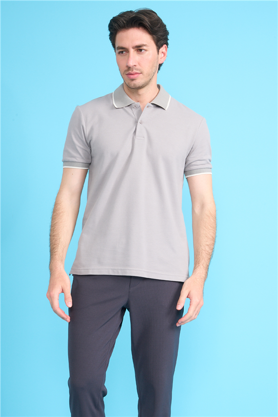 Mareteks 2653 Js Tas Erkek Polo Yaka Garnılı Pıke T-Shırt